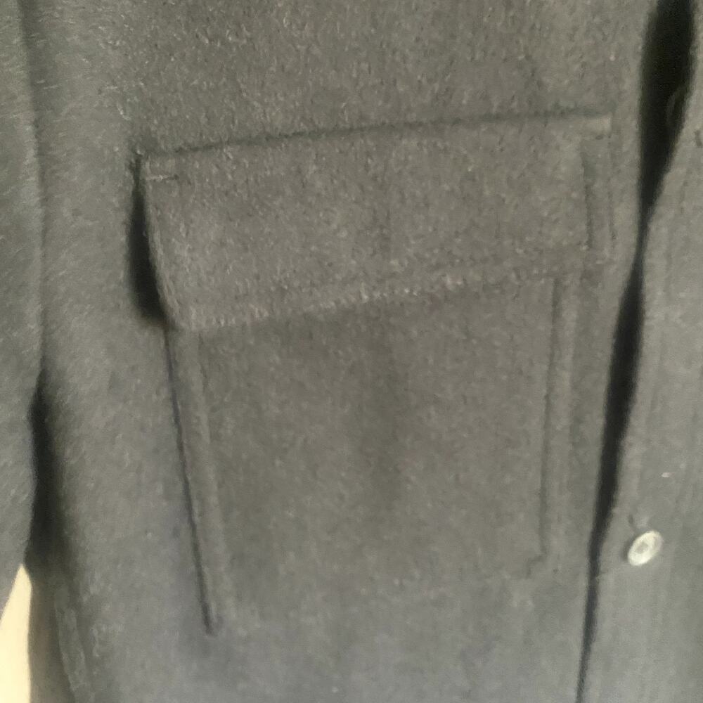 H&M Men's Black Wool Four Pocket Button Front Lined Coat Size Medium - Picture 5 of 9